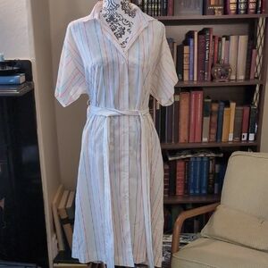 Vintage Crayola Stripe Button Down Dress M/L